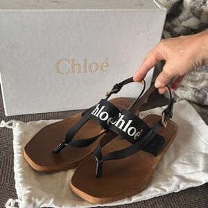 Chloe woody Pama sandals sz 38 charme lux nastro